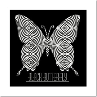 Black white Butterfly Posters and Art